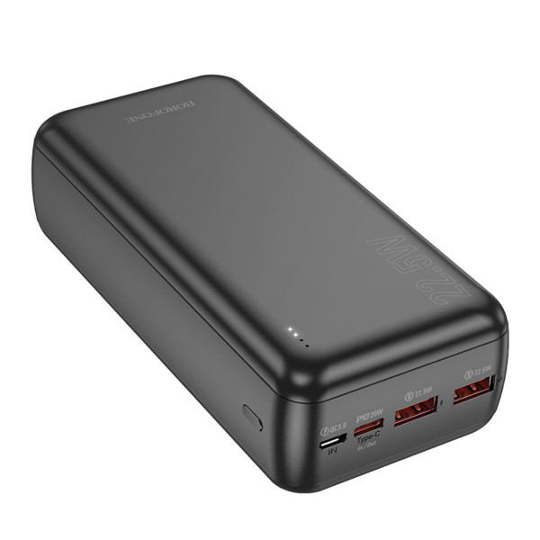 Зовнішній акумулятор BOROFONE BJ38B Power 22.5W+PD20W fully compatible power bank(30000mAh) Чорний