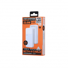 Зовнішній акумулятор REMAX 20W+22.5W with 3 Fast Charging Cable Power Bank 20000mAh FCP-2 White (6954851247012)