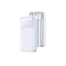 Зовнішній акумулятор REMAX 20W+22.5W with 3 Fast Charging Cable Power Bank 20000mAh FCP-2 White (6954851247012)