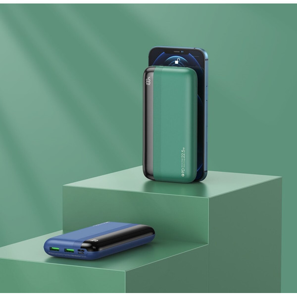 Зовнішній акумулятор REMAX Kiren Series PD20W+QC22.5W Fast Charging Power Bank 20000mAh RPP-180 Blue