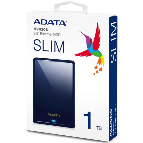 Зовнішній жорсткий диск PHD External 2.5'' ADATA USB 3.2 Gen. 1 DashDrive Classic HV620S 1TB Slim Blue