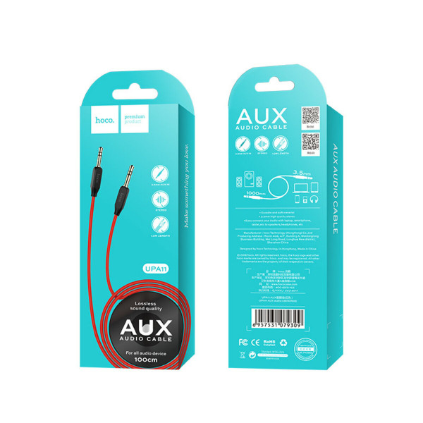 Аудіокабель HOCO UPA11 AUX audio cable Червоний