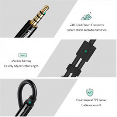Аудіокабель UGREEN AV141 3.5mm male to 2 3.5mm female, 0,2m Black (UGR-30619)