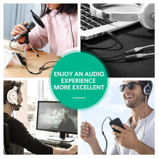 Аудіокабель UGREEN AV141 3.5mm male to 2 3.5mm female, 0,2m Black (UGR-30619)