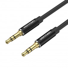 Аудіокабель Vention 3.5mm Male to Male Audio Cable 1.5M Black Aluminum Alloy Type (BAXBG)