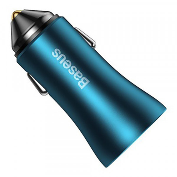 Автомобільний зарядний пристрій Baseus Golden Contactor Max Dual Fast Charger Car Charger U+C 60W Blue (CGJM000103)