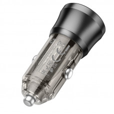 Автомобільний зарядний пристрій BOROFONE BZ24 Clever single port PD20W car charger Transparent Black (6941991106934)