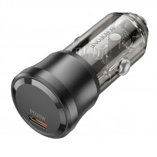 Автомобільний зарядний пристрій BOROFONE BZ24 Clever single port PD20W car charger Transparent Black (6941991106934)
