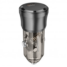 Автомобільний зарядний пристрій BOROFONE BZ24 Clever single port PD20W car charger Transparent Black (6941991106934)