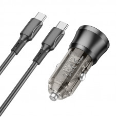 Автомобільний зарядний пристрій BOROFONE BZ25 Journey PD38W(1C1A) car charger Transparent Black (6941991106989)