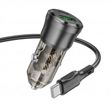 Автомобільний зарядний пристрій BOROFONE BZ25 Journey PD38W(1C1A) car charger Transparent Black (6941991106989)