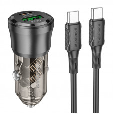 Автомобільний зарядний пристрій BOROFONE BZ25 Journey PD38W(1C1A) car charger Transparent Black (6941991106989)