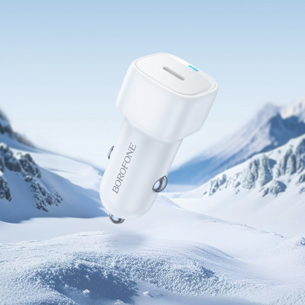Автомобільний зарядний пристрій BOROFONE BZ34A Cloud single port PD20W car charger White (6941991122323)
