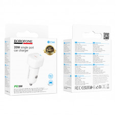 Автомобільний зарядний пристрій BOROFONE BZ34A Cloud single port PD20W car charger White (6941991122323)