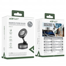 Автотримач для телефона ACEFAST E28 manual suction cup magnetic Phone holder, Metal Gray (6974316284833)