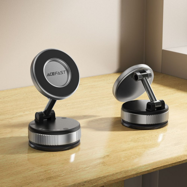 Автотримач для телефона ACEFAST E28 manual suction cup magnetic Phone holder, Metal Gray (6974316284833)
