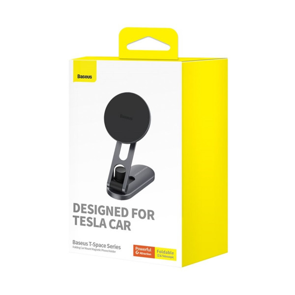 Автотримач для телефона Baseus T-Space Series Folding Metal Car Mount Magnetic Phone Holder Frost Silver