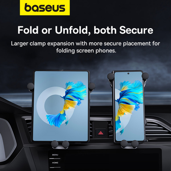 Автотримач для телефона Baseus UltraControl Mega Series Folding Screen Phone Car Mount Cluster Black (C40465400111-00)