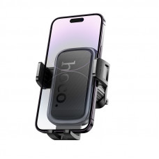 Автотримач для телефона HOCO H78 Vista push-type car holder (air outlet) Black Metal Gray (6942007647885)