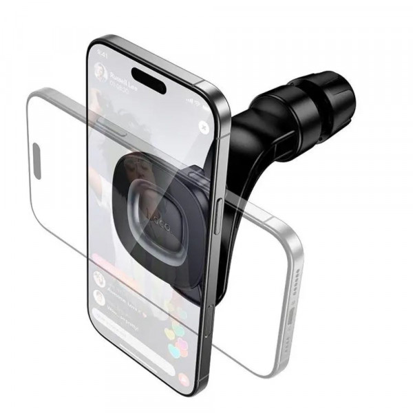 Автотримач для телефона HOCO H99 Crown magnetic car holder(headrest) black metal gray (6942007673624)