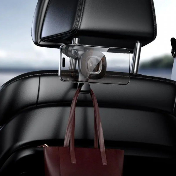Автотримач для телефона HOCO H99 Crown magnetic car holder(headrest) black metal gray (6942007673624)