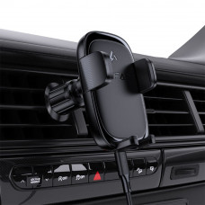 Автотримач для телефона з БЗП ACEFAST D48 press type wireless charging car holder for air vent Black (6974316284123)