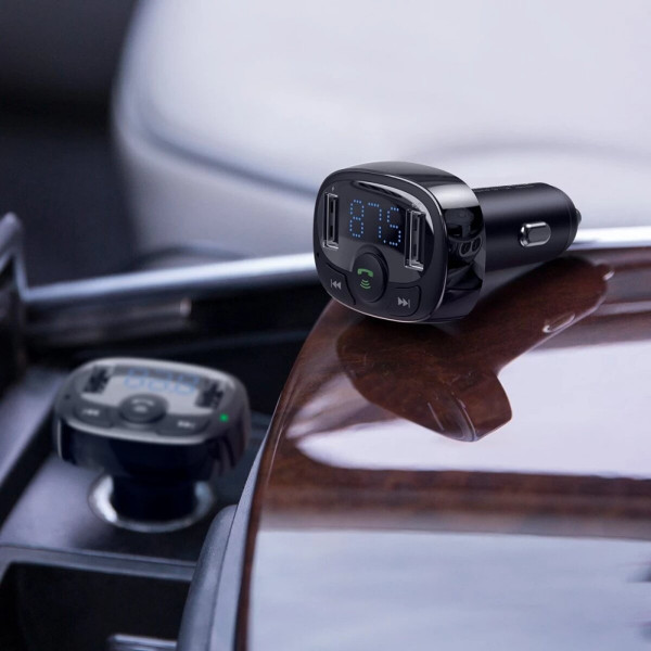АЗП з FM-модулятор Baseus T Shaped S-09A Car Bluetooth MP3 Player (Standard Edition) Чорний