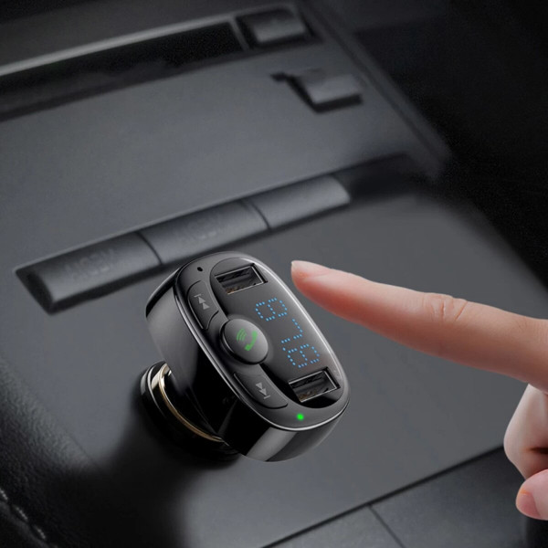 АЗП з FM-модулятор Baseus T Shaped S-09A Car Bluetooth MP3 Player (Standard Edition) Чорний