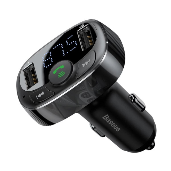 АЗП з FM-модулятор Baseus T Shaped S-09A Car Bluetooth MP3 Player (Standard Edition) Чорний
