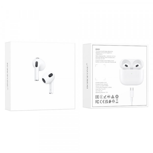 Безбротові навушники TWS BOROFONE BW91 True wireless stereo headset White (6941991123214)