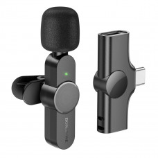 Бездротова мікрофонна система BOROFONE BFK12 Trophy lavalier wireless digital microphone Type-C Чорний