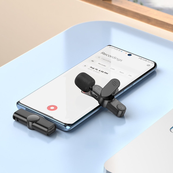 Бездротова мікрофонна система BOROFONE BFK12 Trophy lavalier wireless digital microphone Type-C Чорний