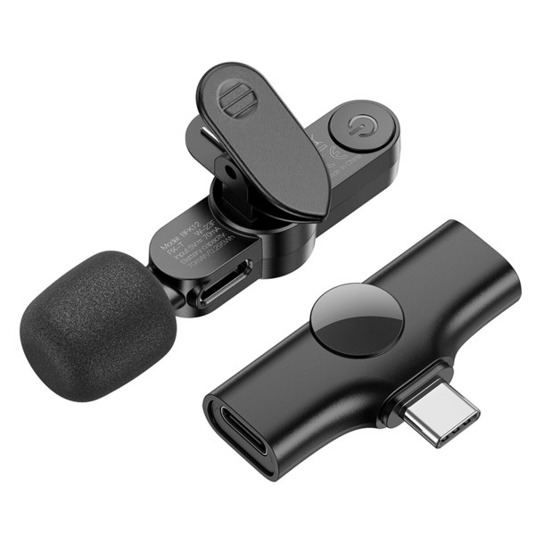 Бездротова мікрофонна система BOROFONE BFK12 Trophy lavalier wireless digital microphone Type-C Чорний