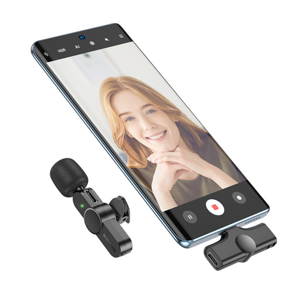 Бездротова мікрофонна система BOROFONE BFK12 Trophy lavalier wireless digital microphone Type-C Чорний