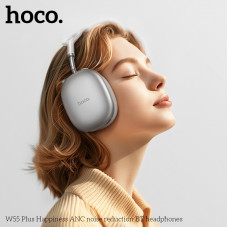 Бездротові накладні навушники HOCO W55 Plus Happiness ANC noise reduction BT headphones Silver (6942007638548)
