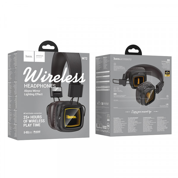 Бездротові накладні навушники HOCO W72 Earl Ⅲ abyss mirror BT headphones Brown (6942007680592)