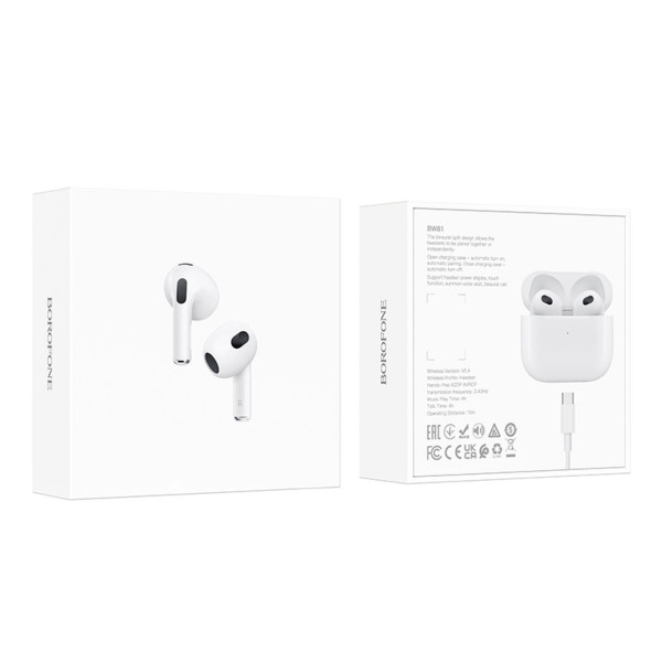 Бездротові навушники BOROFONE BW81 True wireless stereo headset White