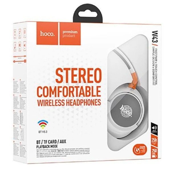 Бездротові навушники HOCO W43 Adventure BT headphones White