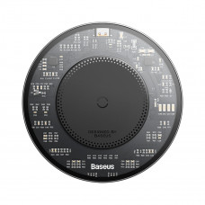 Бездротовий зарядний пристрій Baseus Simple 2 Wireless Charger 15W Cluster Black（Include: Cable Type-C To Type-C 24W 12V/2A 1m Cluster Black)