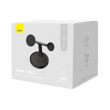 Бездротовий зарядний пристрій Baseus Swan 3-in-1 Wireless Magnetic Charging Bracket 20W Black Universal version (WXTE000101)