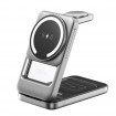 Бездротовий зарядний пристрій REMAX 22.5W 3 in 1 upgrade free with built-in night light foldable magnetic wireless charger CW10 Black (6954851263432)