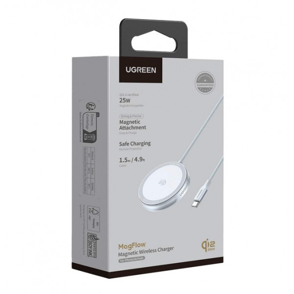 Бездротовий зарядний пристрій UGREEN W753 25W Magnetic Wireless Charger Starlight Blue (UGR-55959)