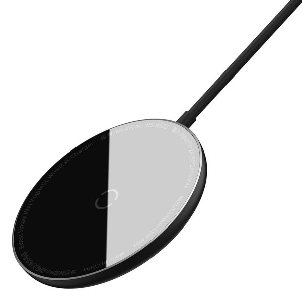 БЗП Baseus Simple Mini Magnetic Wireless Charger For IPwith Type-C Cable Чорний