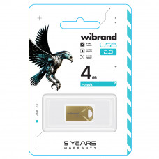 Флеш-накопичувач Wibrand USB 2.0 Hawk 4Gb Gold (WI2.0/HA4M1G)