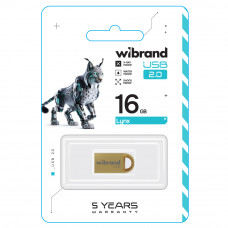 Флеш-накопичувач Wibrand USB 2.0 Lynx 16Gb Gold (WI2.0/LY16M2G)
