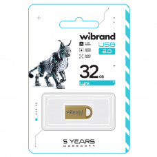 Флеш-накопичувач Wibrand USB 2.0 Lynx 32Gb Gold (WI2.0/LY32M2G)