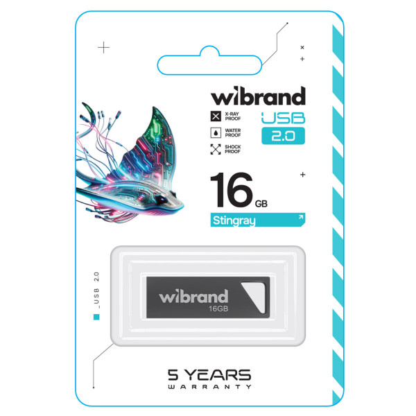Флеш-накопичувач Wibrand USB 2.0 Stingray 16Gb Grey