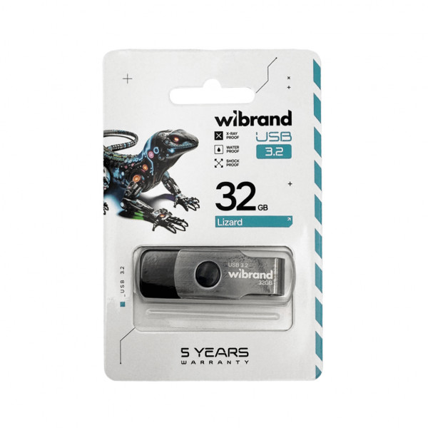 Флеш-накопичувач Wibrand USB 3.2 Gen1 Lizard 32GB Black (WI3.2/LI32P9B)