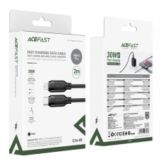 Кабель ACEFAST C16-05, USB to iP, 30W, 2m,TPU, TPU connectors, Black (6974316286288)