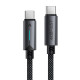 Кабель ACEFAST C19-03, Type-C to Type-C, 60W, 1.2m, Nylon Braid, Aluminum Alloy connectors, Black (6974316284475)
